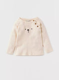 Juniors beige bear knitted shirt & Pyjama set (set of 2) (winter)