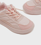 R&B pink colorblock laceup textured shoes