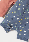 Juniors geometrical printed sleepsuit & romper set (set of 2)