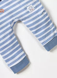 Juniors whale & stripe printed openfeet sleepsuit