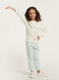 Eligo white floral frill knitted pullover (Winter)