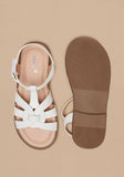 Little Missy white solid strap sandals