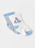 Juniors boat striped print socks (pack of 2)