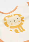 Juniors Lion Printed Bib With Button Closure