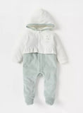 Juniorscute baby colorblock hooded pastel sleepsuit (Winter)