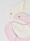 Giggles Lace textured bib with button closure(set of 2)