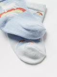 Juniors unicorn rainbow printed socks (pack of 2)