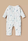 Juniors frill white all over printed sleepsuit