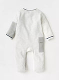 Giggles grey colorblock sleepsuit (Thick cotton) (Winter)