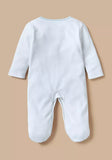 Juniors blue bird & car embroidered sleepsuit