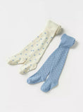 Juniors stars & polka dots printed Closed Feet Tights (Set of 2) winter