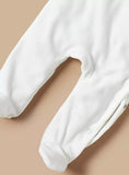 Giggles White Bow Applique Fleece Formal Sleepsuit (Winter)