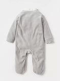 Giggles bunny embroidered grey fleece sleepsuit (winter)
