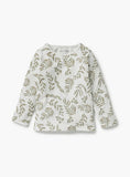 Juniors all over grey leafs printed shirt & pyjama set (set of 2)