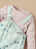 Juniors girls floral dungaree (set of 2)