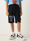 Juniors spiderman black shorts with drawstring (Summer)
