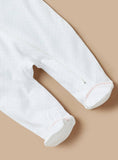 Juniors bunny & flower embroidered zipped sleepsuit