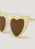 Matalan Kids Yellow Gingham Heart Sunglasses
