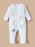 Juniors white farm embroidered sleepsuit