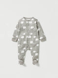 Juniors all over elephant printed sleepsuits (set of 2)