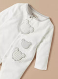 Giggles 3 bear embroidered closedfeet sleepsuit (Thick cotton) (Winter)