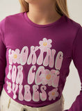 Juniors Magenta vibes Fullsleeves tshirt