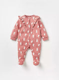 Juniors bunny & flower printed sleepsuit (set of 2)