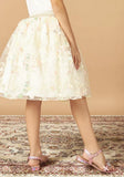 Juniors white embroidered netted skirt