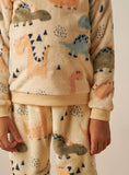 Juniors all over dino printed fleece shirt & Pyjama set (set of 2) (Winter)