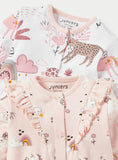 Juniors unicorn & rainvow printed sleepsuits (set of 2)