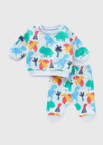 Matalan All Over Colorful Dino Printed Fleece Shirt & Pyjama Set (Set Of 2) (Winter)
