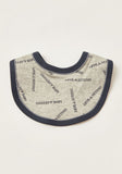 Giggles Solid Bib with Bow Detail and Press Button Closure