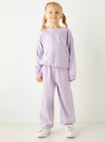 Juniors Solid Lilac Shirt & Jog Pants (Set Of 2) (winter)