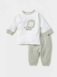 Juniors Green Lion Printed Shirt & Pyjama Set (Set Of 2)