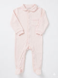 Giggles solid pink textured sleepsuit