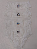 Juniors white logo printed briefs (set of 4)