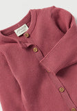 Juniors red ribbed knitted openfeet sleepsuit (Winter)
