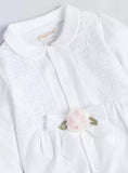 Giggles flower applique lace detailed sleepsuit
