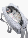 Giggles grey quilted Diaper Bag with Double Handle and Zip Closure