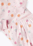 Juniors pink all over fruits printed shirt & pyjama set (set of 2)