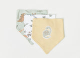 Juniors Dinosaur printed bandana bib (set of 3)