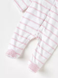 Juniors pink stripe closedfeet sleepsuit