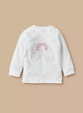 Juniors White Princess Carriage Fleece Shirt & Pyjama Set (Set Of 2) (winter)