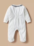 Juniors bunny & flower embroidered zipped sleepsuit