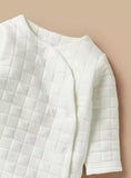 Giggles Solid White Quilted & Padded Sleepsuit (Winter)