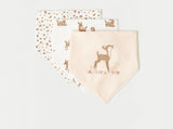 Juniors deer textured bandana bib (set of 3)