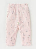 Juniors pink bunny printed shirt & pyjama set (set of 2)