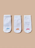 Juniors floral white ankle socks (pack of 3)