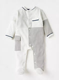 Giggles grey colorblock sleepsuit (Thick cotton) (Winter)