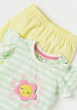 Juniors Flower embossed bright shirt & Pyjama set (set of 2) (Summer)